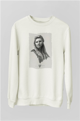 Vikings Beyaz Unisex Sweatshirt