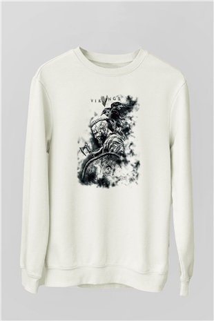 Vikings Beyaz Unisex Sweatshirt