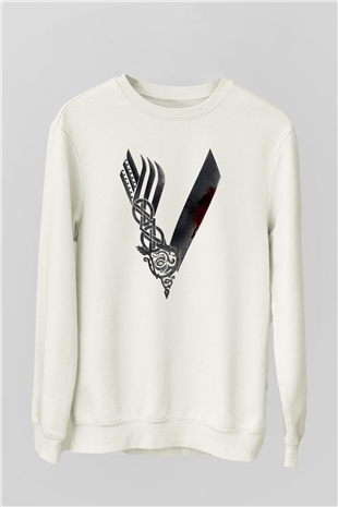 Vikings Beyaz Unisex Sweatshirt