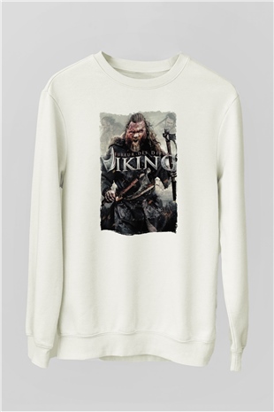 Vikings Beyaz Unisex Sweatshirt