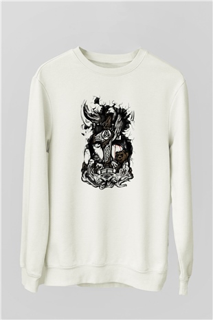 Vikings Beyaz Unisex Sweatshirt