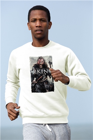 Vikings Beyaz Unisex Sweatshirt