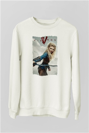 Vikings Beyaz Unisex Sweatshirt
