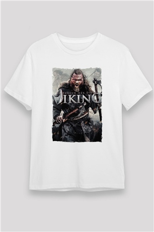 Vikings Beyaz Unisex Tişört T-Shirt