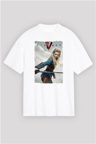 Vikings Beyaz Oversize Tişört Oversize T-shirt