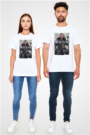 Vikings Beyaz Unisex Tişört T-Shirt