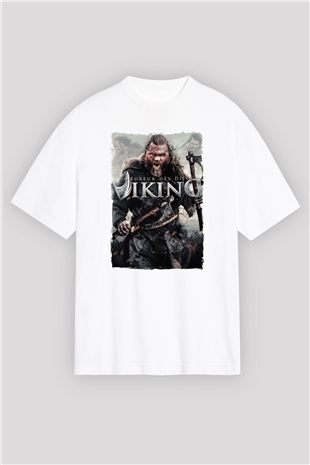 Vikings Beyaz Oversize Tişört Oversize T-shirt