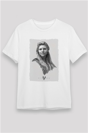 Vikings Beyaz Unisex Tişört T-Shirt