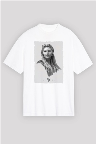 Vikings Beyaz Oversize Tişört Oversize T-shirt