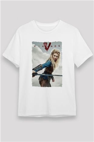Vikings Beyaz Unisex Tişört T-Shirt