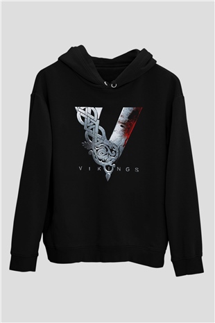 Vikings Siyah Unisex Hoodie