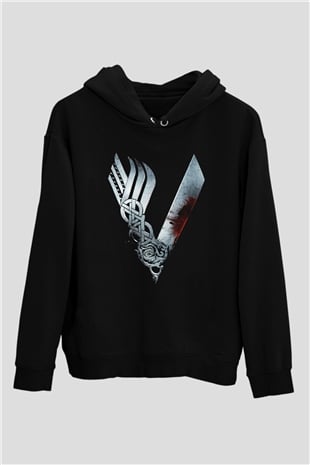 Vikings Siyah Unisex Hoodie