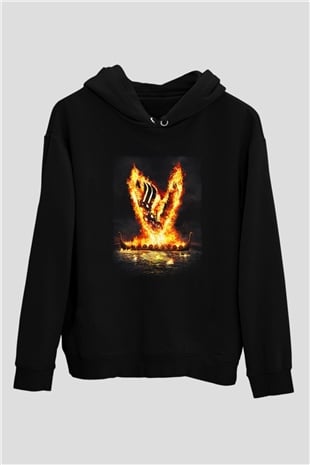 Vikings Siyah Unisex Hoodie