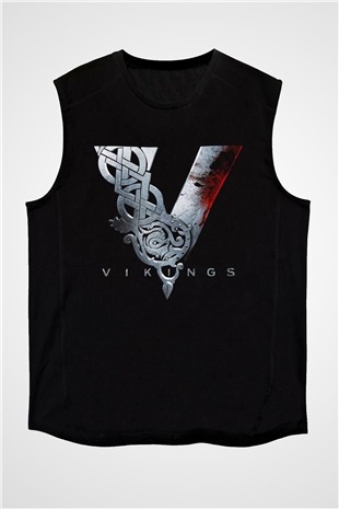 Vikings Siyah Unisex Kolsuz Tişört