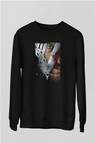 Vikings Siyah Unisex Sweatshirt