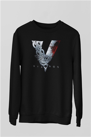 Vikings Siyah Unisex Sweatshirt