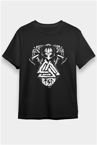 Vikings Siyah Unisex Tişört T-Shirt