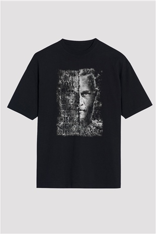 Vikings Siyah Oversize Tişört Oversize T-shirt