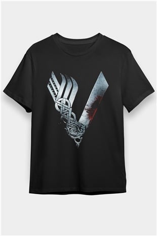 Vikings Siyah Unisex Tişört T-Shirt
