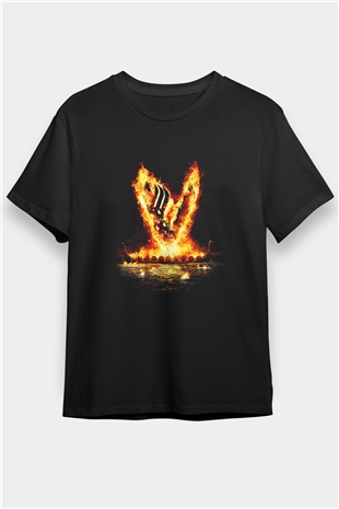 Vikings Siyah Unisex Tişört T-Shirt