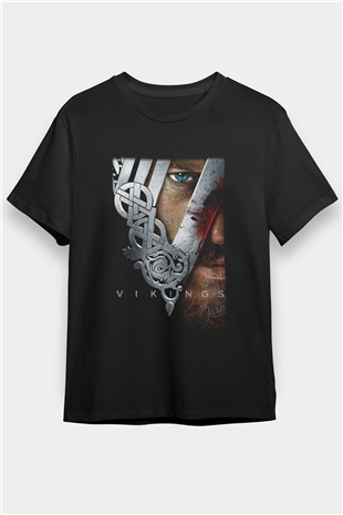 Vikings Siyah Unisex Tişört T-Shirt