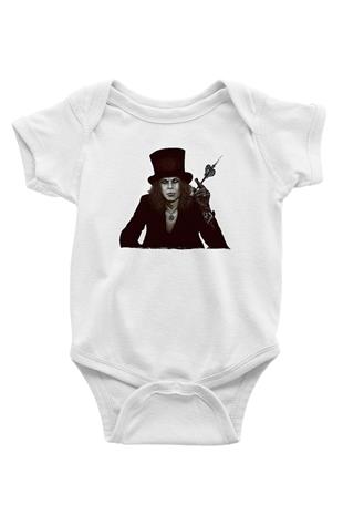Ville Valo Baskılı Beyaz Unisex Bebek Body - Zıbın