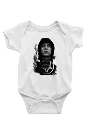 Ville Valo Baskılı Beyaz Unisex Bebek Body - Zıbın