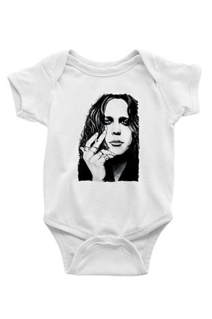 Ville Valo Baskılı Beyaz Unisex Bebek Body - Zıbın