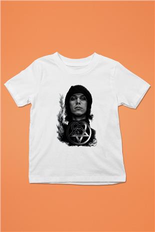 Ville Valo Baskılı Beyaz Unisex Beyaz Çocuk Tişört - Tshirt