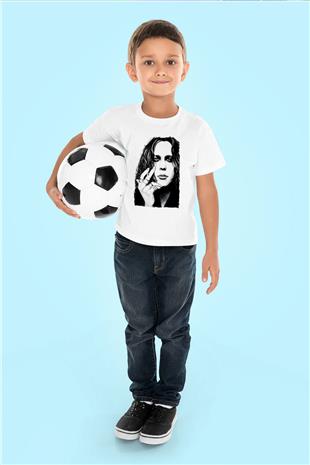 Ville Valo Baskılı Beyaz Unisex Beyaz Çocuk Tişört - Tshirt