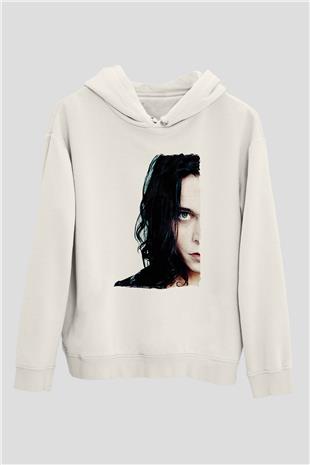 Ville Valo Baskılı Beyaz Unisex Kapüşonlu Sweatshirt