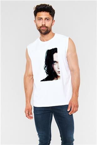 Ville Valo Baskılı Beyaz Unisex Kolsuz Tişört - Tshirt