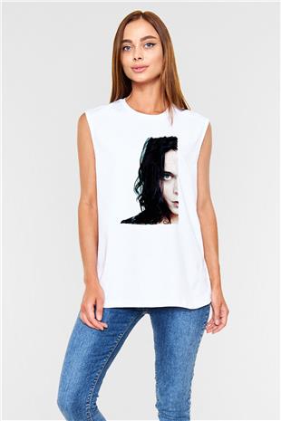 Ville Valo Baskılı Beyaz Unisex Kolsuz Tişört - Tshirt