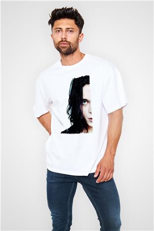 Ville Valo Baskılı Beyaz Unisex Oversize Tişört - Tshirt