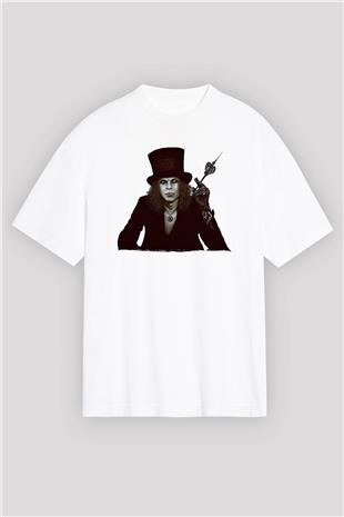 Ville Valo Baskılı Beyaz Unisex Oversize Tişört - Tshirt