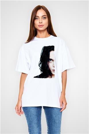 Ville Valo Baskılı Beyaz Unisex Oversize Tişört - Tshirt