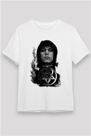 Ville Valo Baskılı Unisex Beyaz Tişört - Tshirt