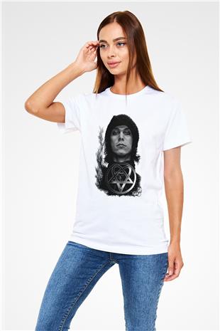 Ville Valo Baskılı Unisex Beyaz Tişört - Tshirt