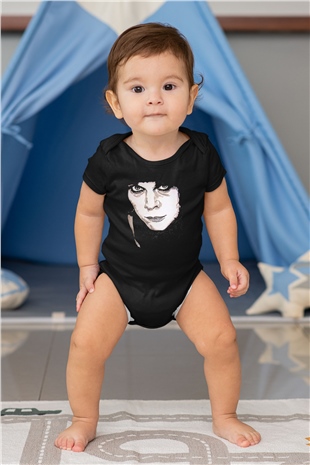 Ville Valo Baskılı Unisex Siyah Bebek Body - Zıbın