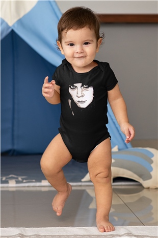 Ville Valo Baskılı Unisex Siyah Bebek Body - Zıbın