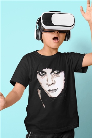 Ville Valo Baskılı Unisex Siyah Çocuk Tişört - Tshirt