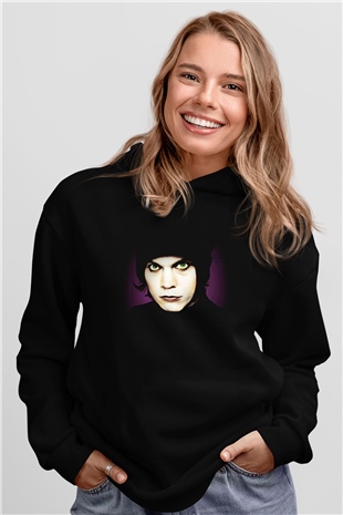 Ville Valo Baskılı Unisex Siyah Kapüşonlu Sweatshirt