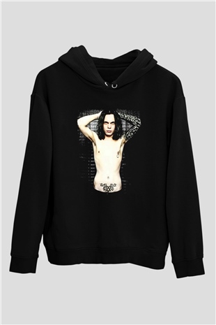Ville Valo Baskılı Unisex Siyah Kapüşonlu Sweatshirt