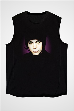 Ville Valo Baskılı Unisex Siyah Kolsuz Tişört - Tshirt