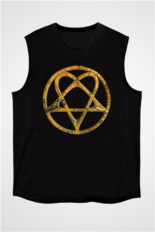 Ville Valo Baskılı Unisex Siyah Kolsuz Tişört - Tshirt