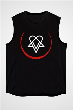 Ville Valo Baskılı Unisex Siyah Kolsuz Tişört - Tshirt