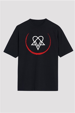 Ville Valo Baskılı Unisex Siyah Oversize Tişört - Tshirt