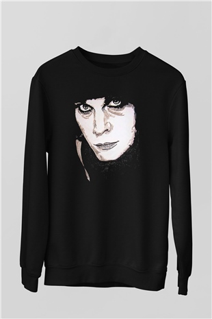Ville Valo Baskılı Unisex Siyah Sweatshirt