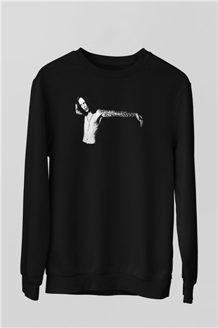 Ville Valo Baskılı Unisex Siyah Sweatshirt