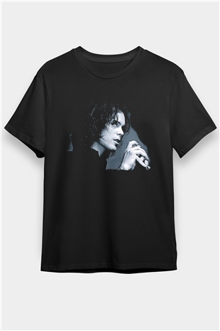 Ville Valo Baskılı Unisex Siyah Tişört - Tshirt